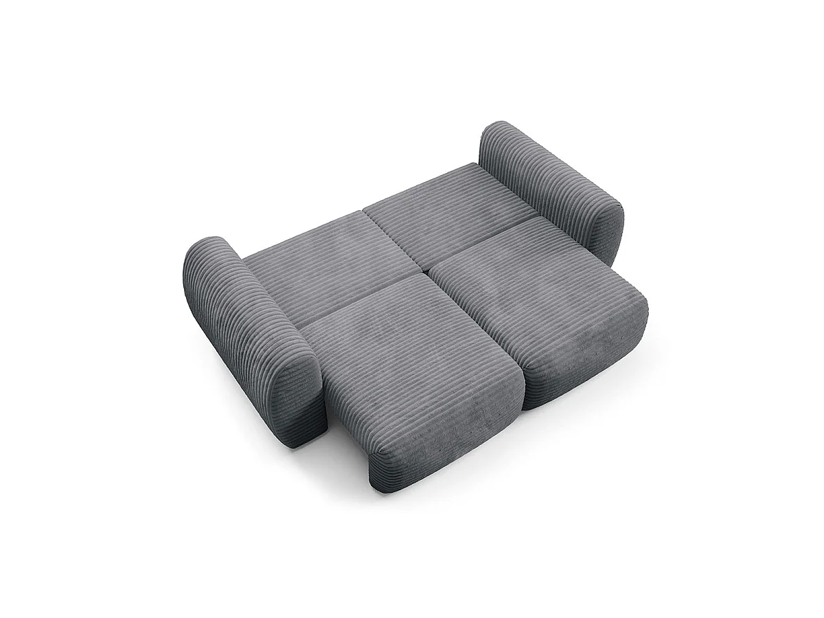 Canapé convertible 3 places avec coffre en tissu gris foncé CAMILLA