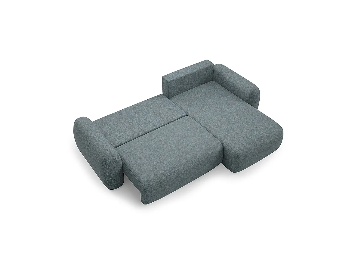 Canapé d'angle réversible et convertible 3 places avec coffre Carmela Bleu