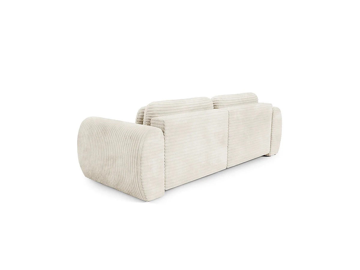 Canapé d'angle convertible 3 places réversible avec coffre en tissu blanc