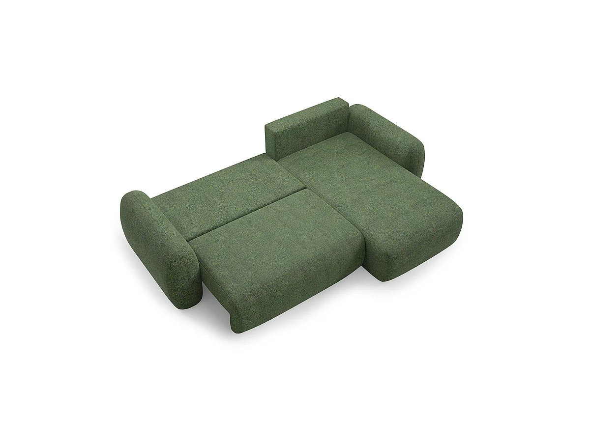 Canapé d'angle réversible et convertible 3 places avec coffre Carmela Vert