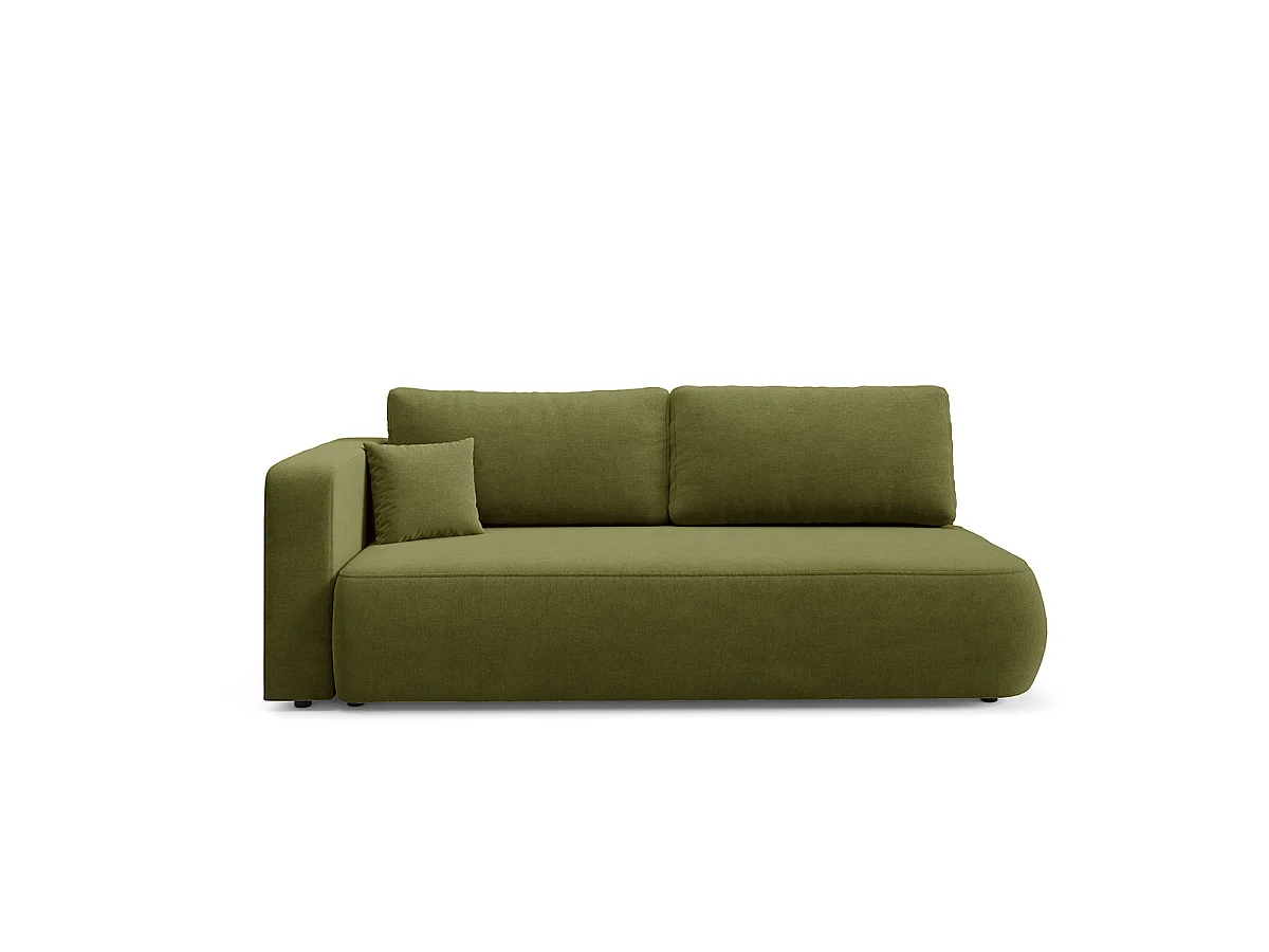 Canapé convertible 3 places avec coffre et accoudoir réversible Antonio Vert