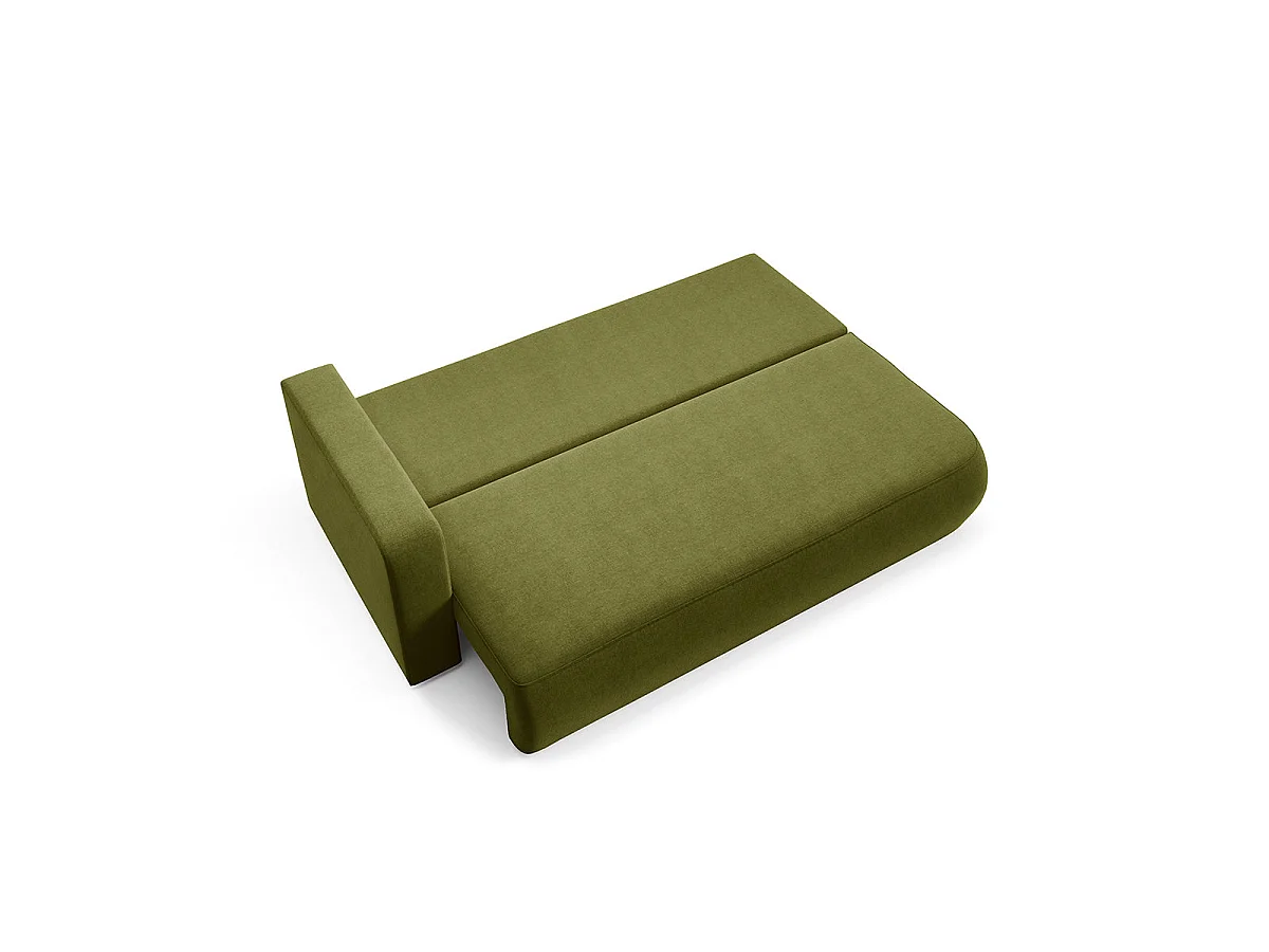 Canapé convertible 3 places réversible avec coffre en tissu vert ANTONIO