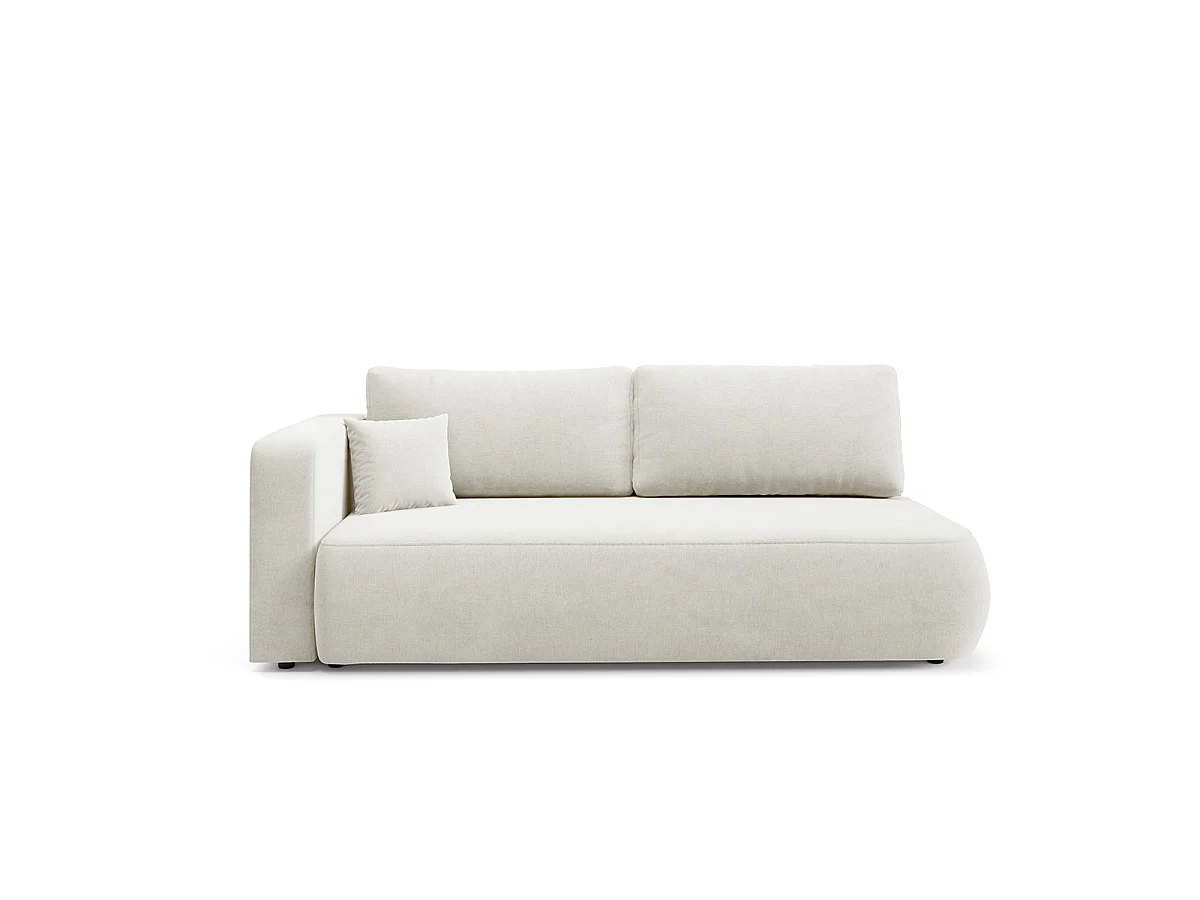 Canapé convertible 3 places avec coffre et accoudoir réversible Antonio Blanc cassé