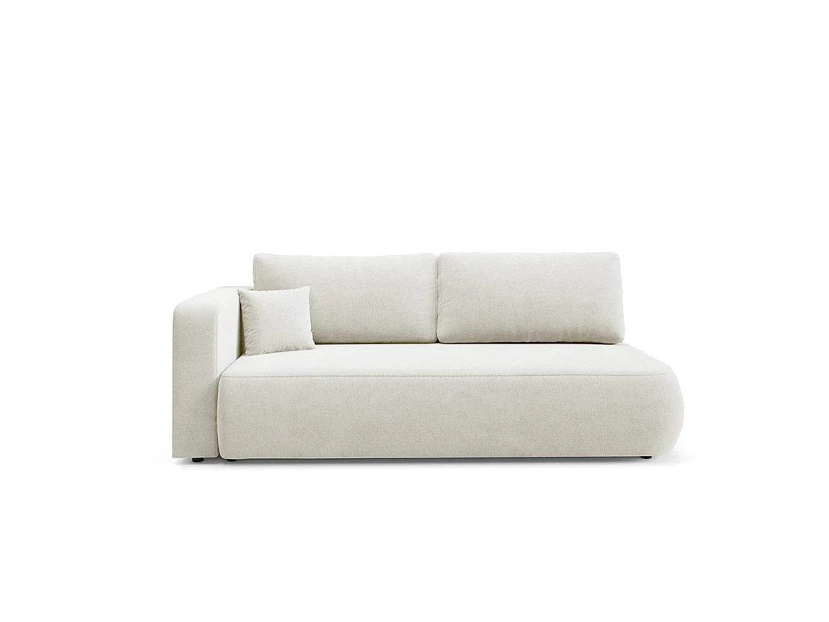Canapé convertible 3 places réversible avec coffre en tissu blanc ANTONIO