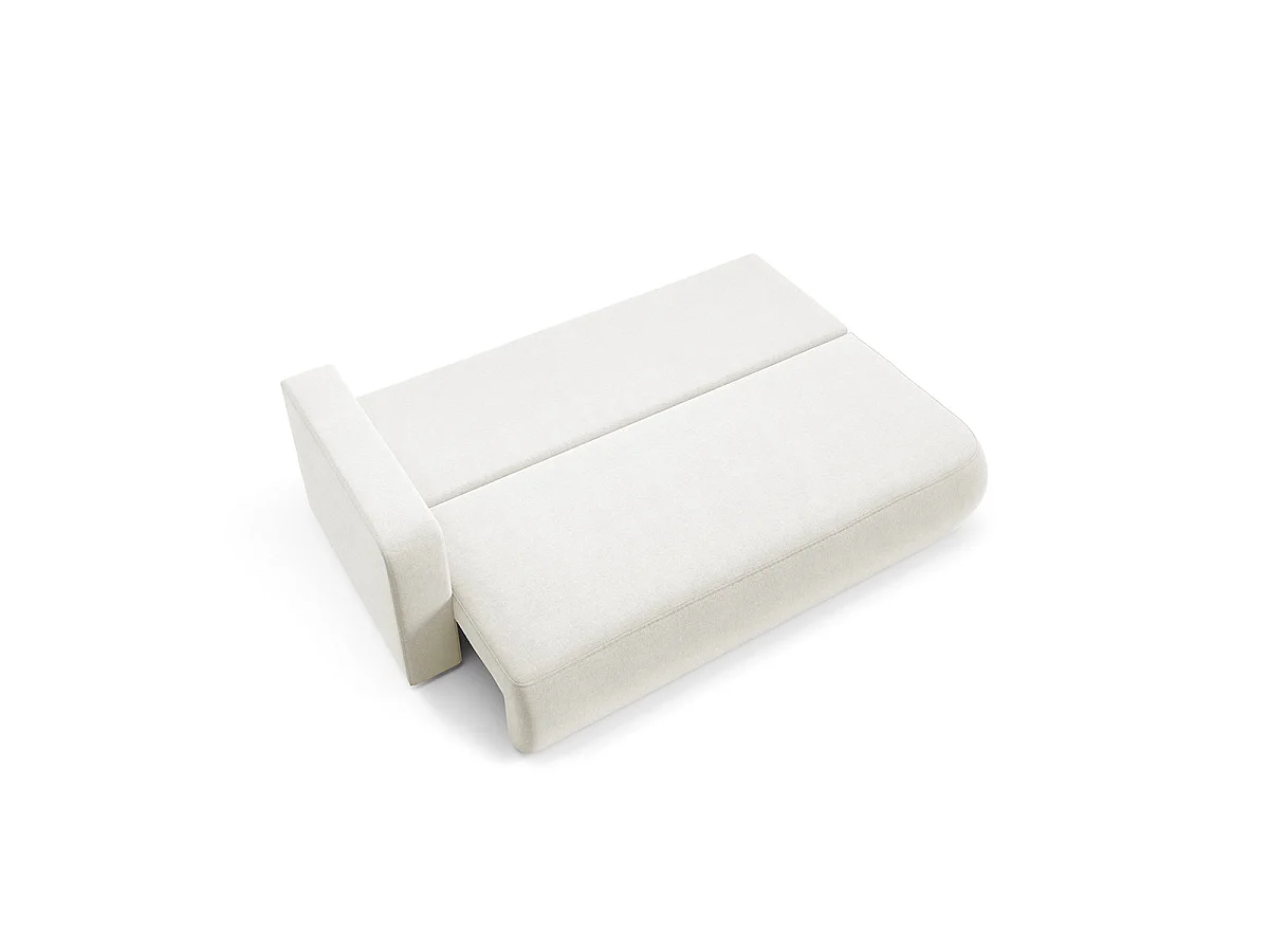 Canapé convertible 3 places réversible avec coffre en tissu blanc ANTONIO