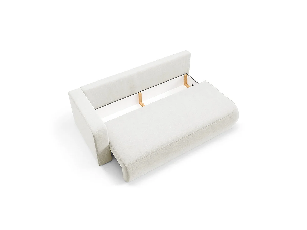 Canapé convertible 3 places réversible avec coffre en tissu blanc ANTONIO