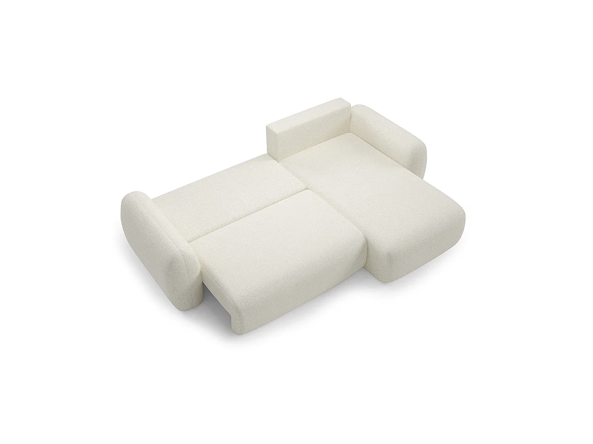 Canapé d'angle réversible et convertible 3 places avec coffre Carmela Blanc