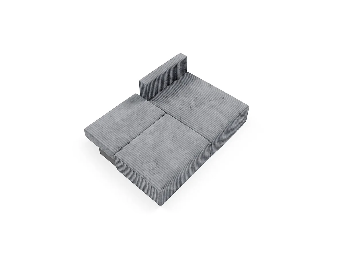 Canapé d'angle convertible 3 places réversible avec coffre en tissu gris foncé ANGEL