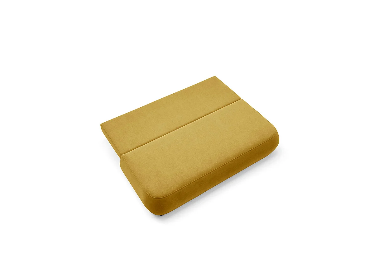 Canapé convertible 3 places avec coffre en tissu jaune ANTONIO