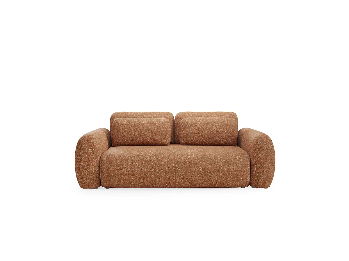 Canapé convertible 3 places avec coffre Carmela Orange