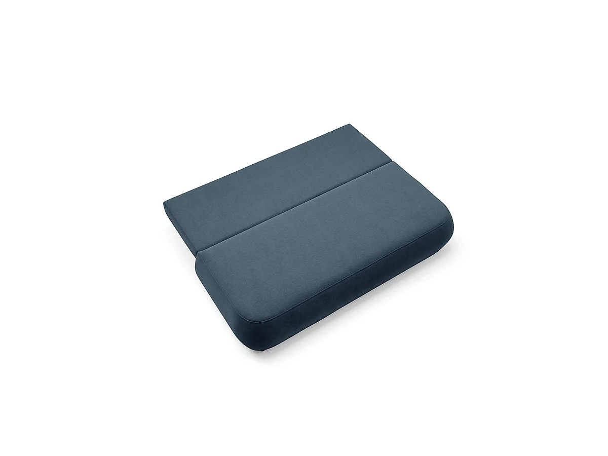 Canapé convertible 3 places avec coffre en tissu bleu ANTONIO