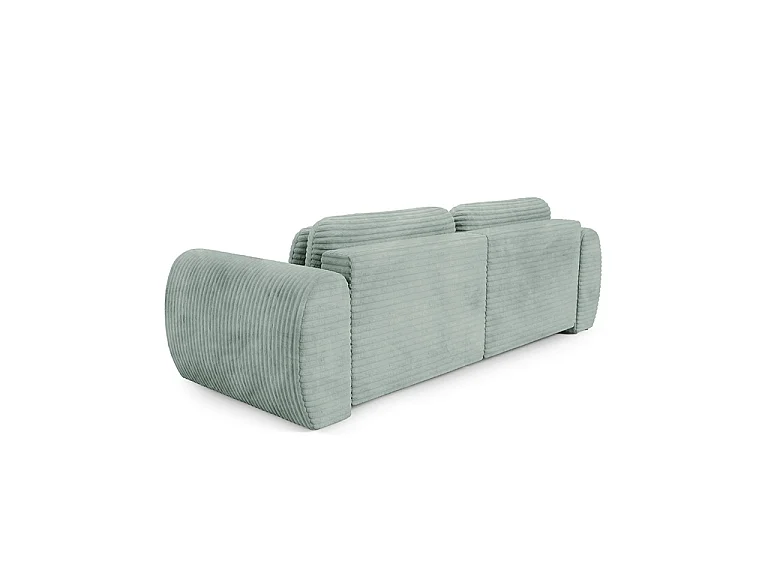 Canapé d'angle réversible et convertible 3 places avec coffre Camilla Vert d'eau