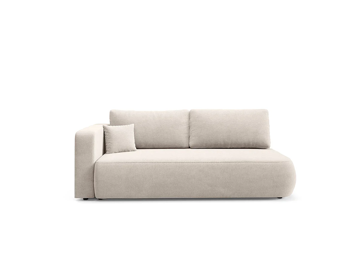 Canapé convertible 3 places réversible avec coffre en tissu beige ANTONIO