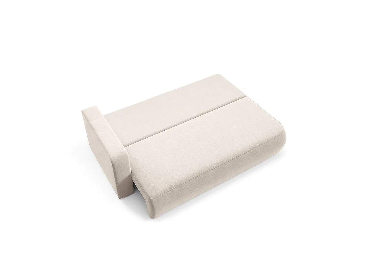 Canapé convertible 3 places réversible avec coffre en tissu beige ANTONIO