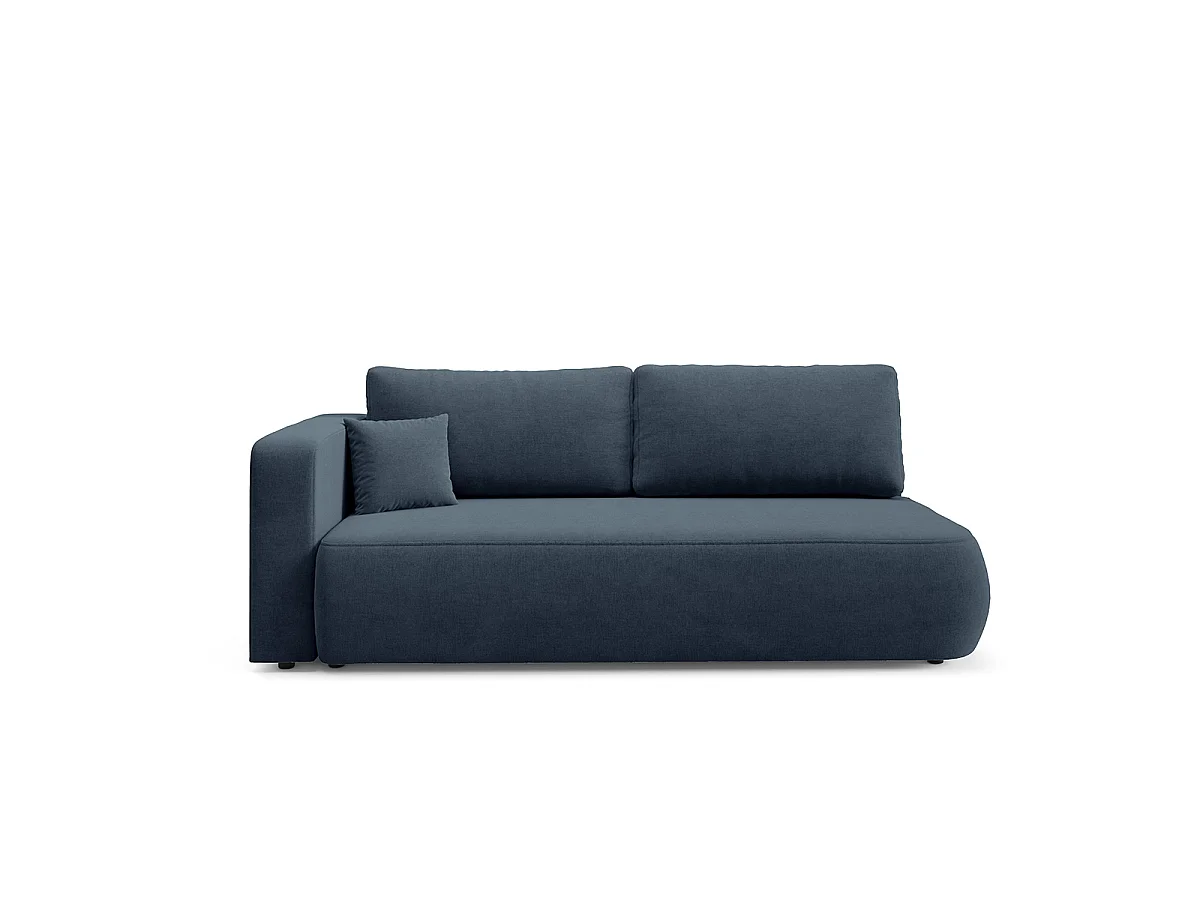 Canapé convertible 3 places avec coffre et accoudoir réversible Antonio Bleu