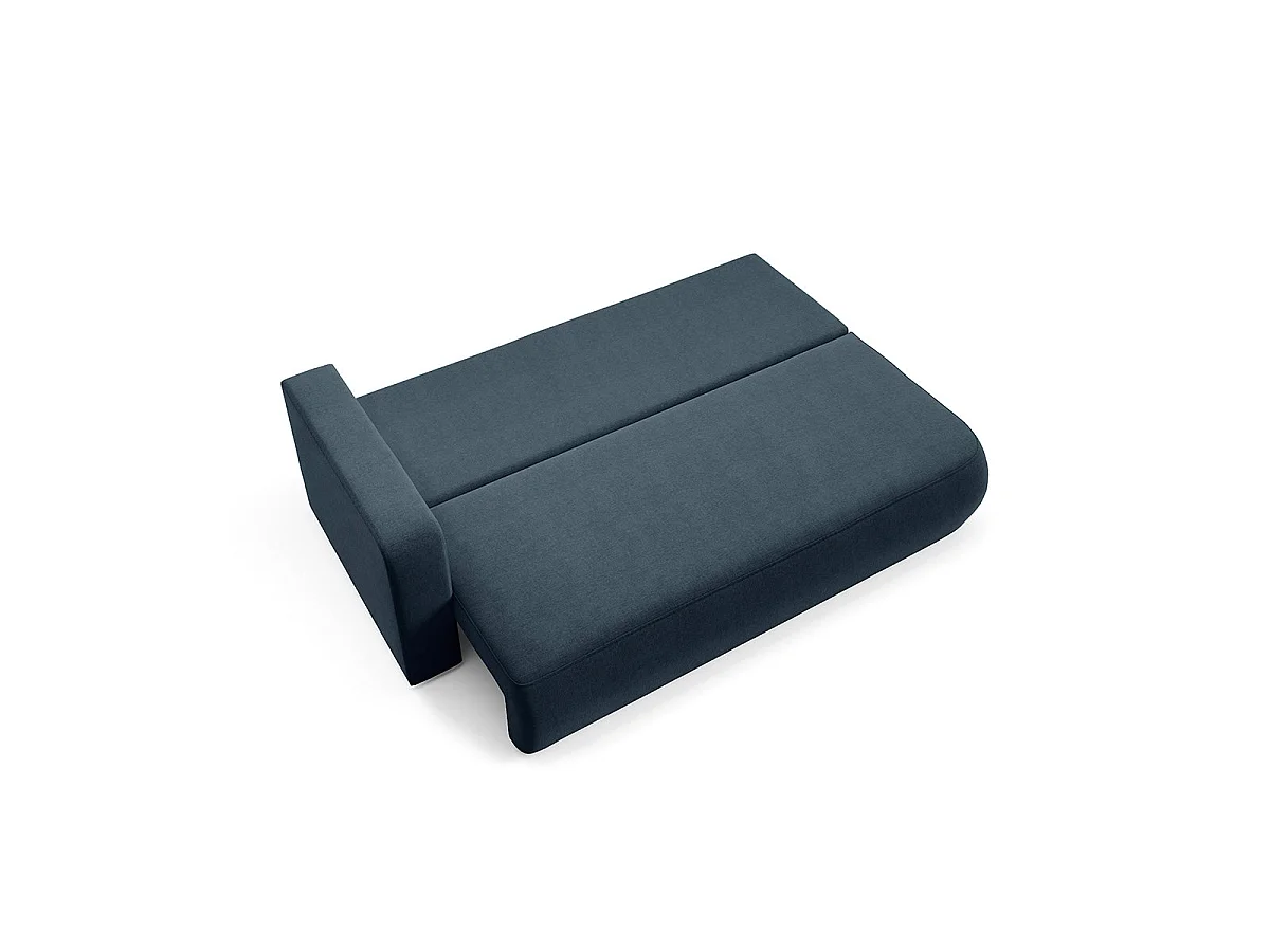 Canapé convertible 3 places réversible avec coffre en tissu bleu ANTONIO