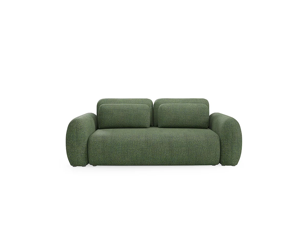 Canapé convertible 3 places avec coffre Carmela Vert