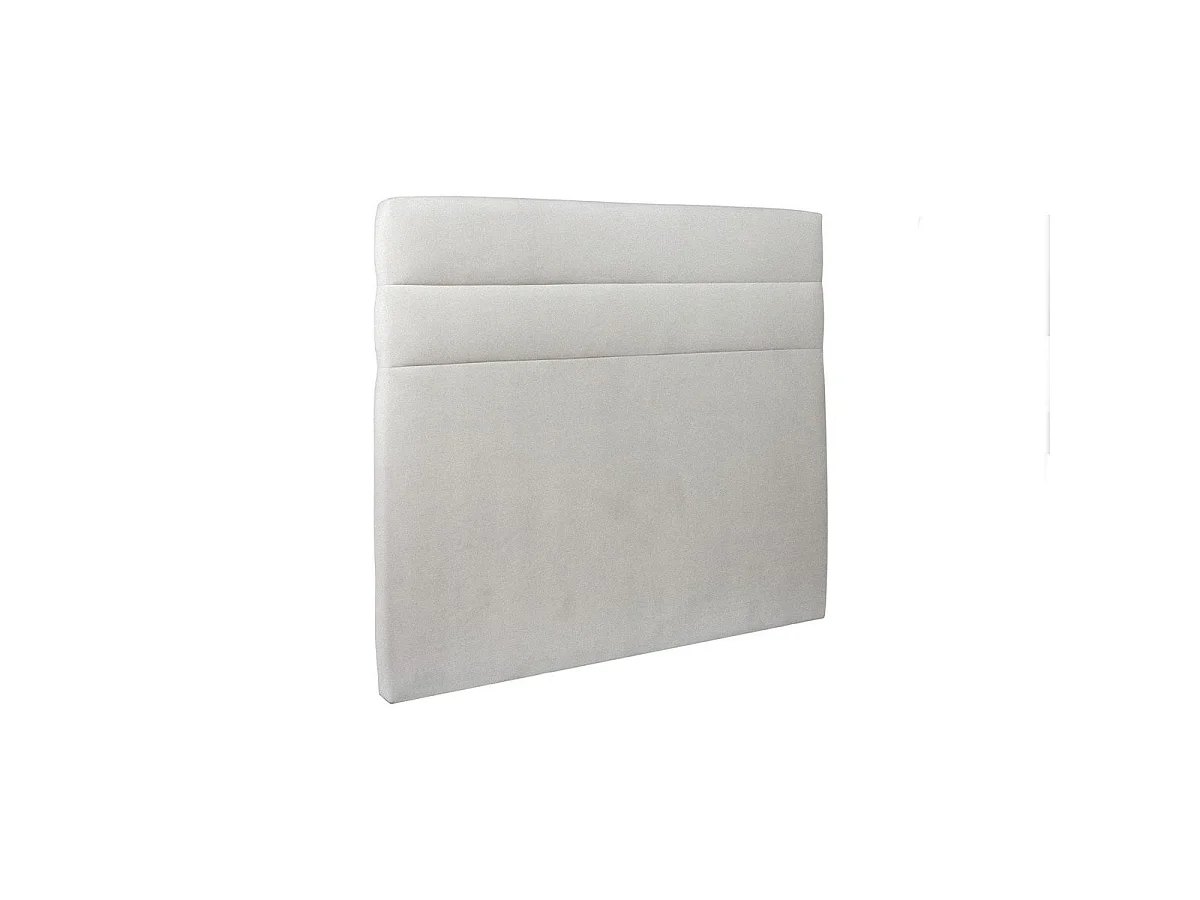 Lit 160x200cm avec tête de lit lignes velours et sommier tapissier gris clair - Hauteur totale : 35cm