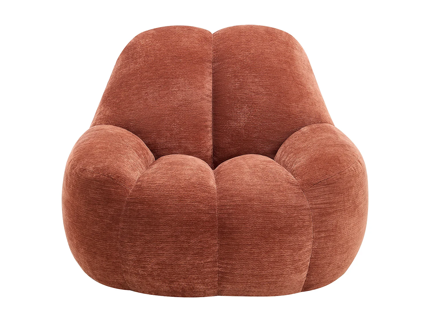 Fauteuil compressé en tissu texturé terracotta TORIAVI