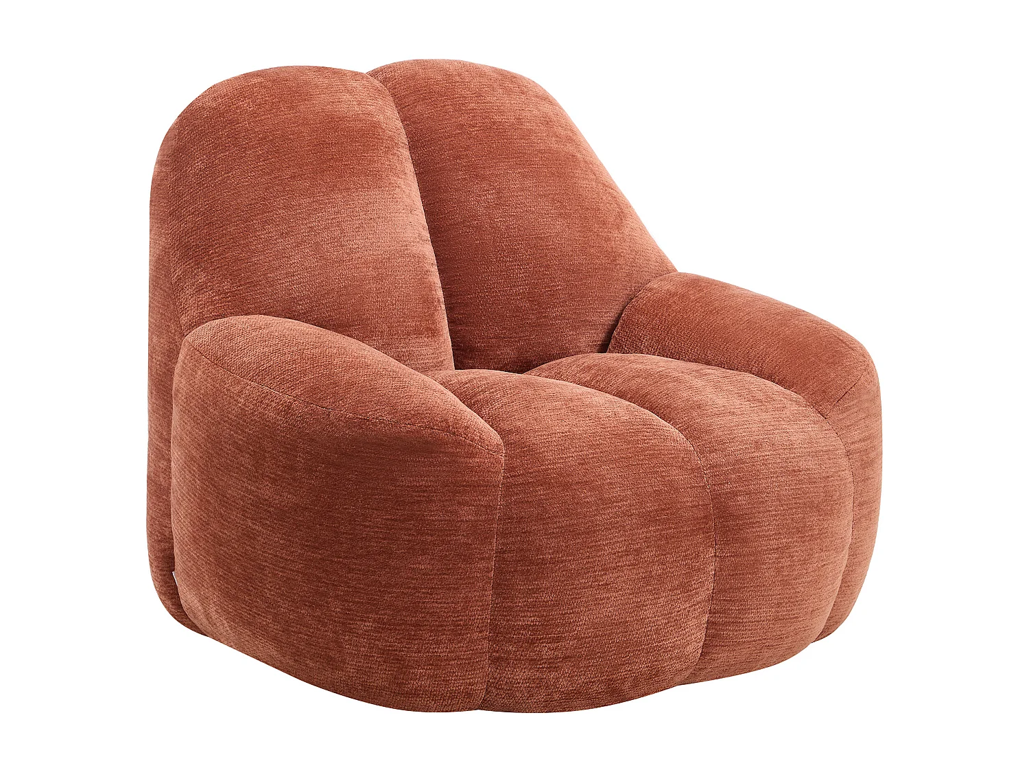 Fauteuil compressé en tissu texturé terracotta TORIAVI