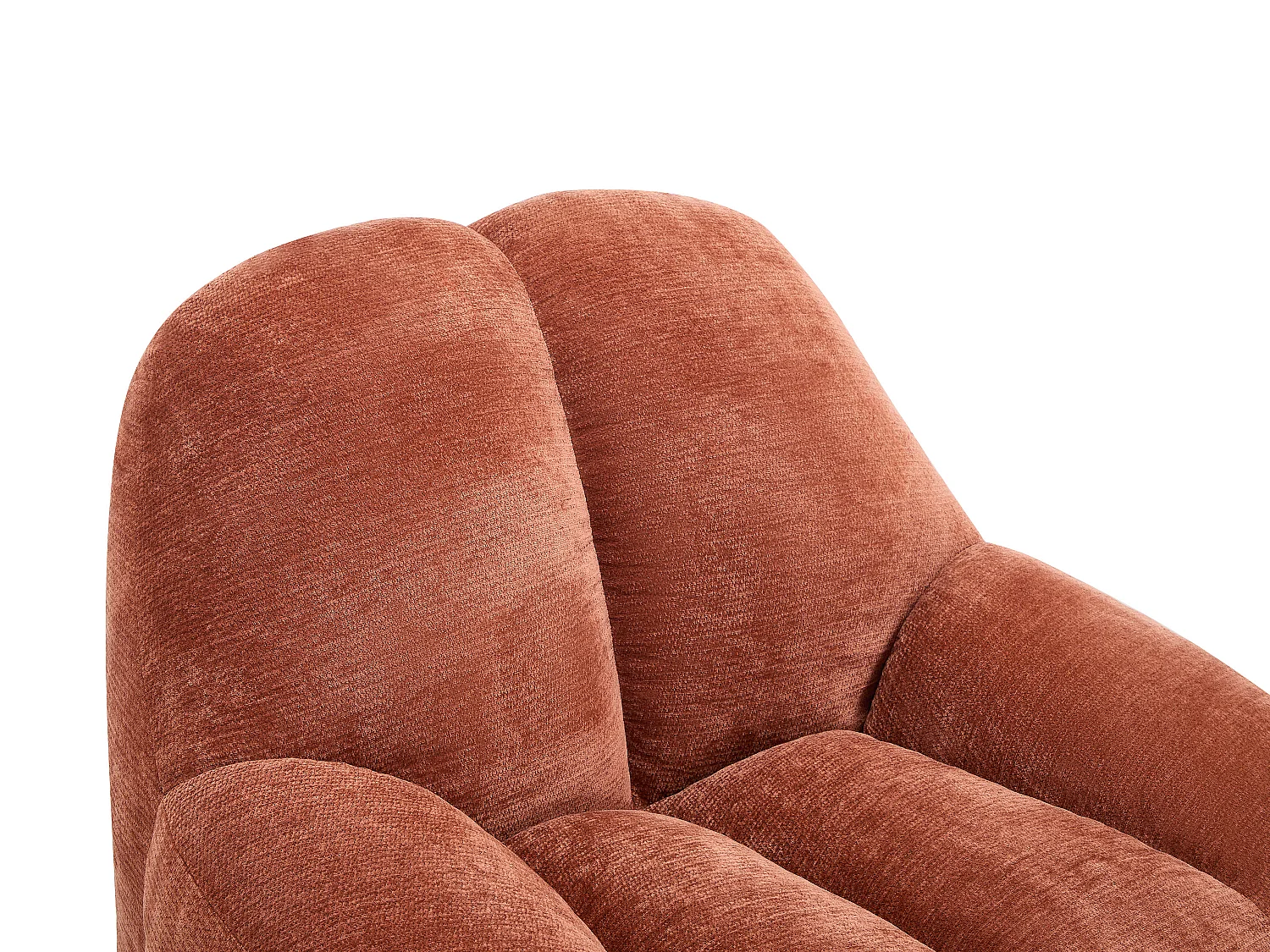 Fauteuil compressé en tissu texturé terracotta TORIAVI