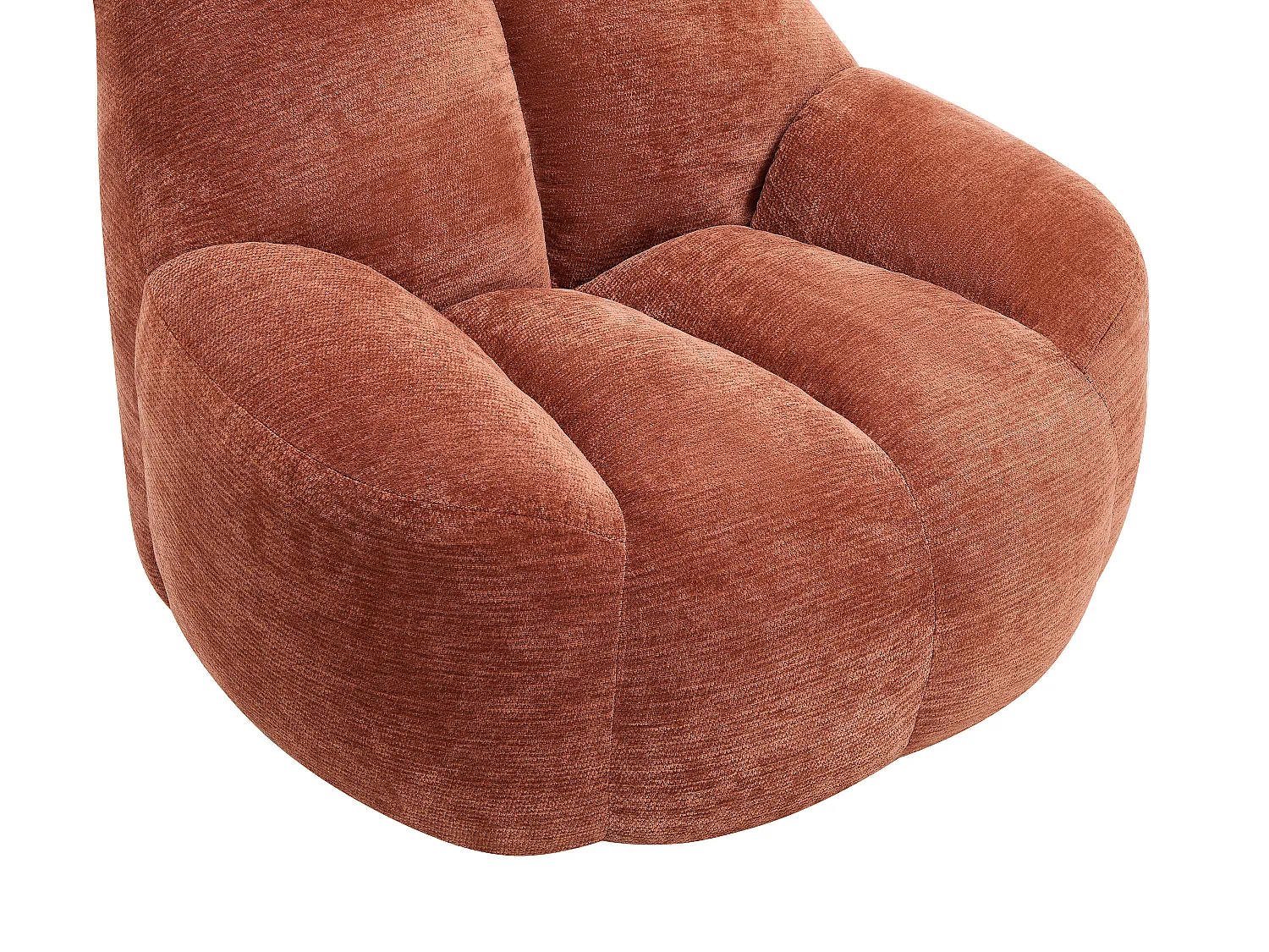 Fauteuil compressé en tissu texturé terracotta TORIAVI