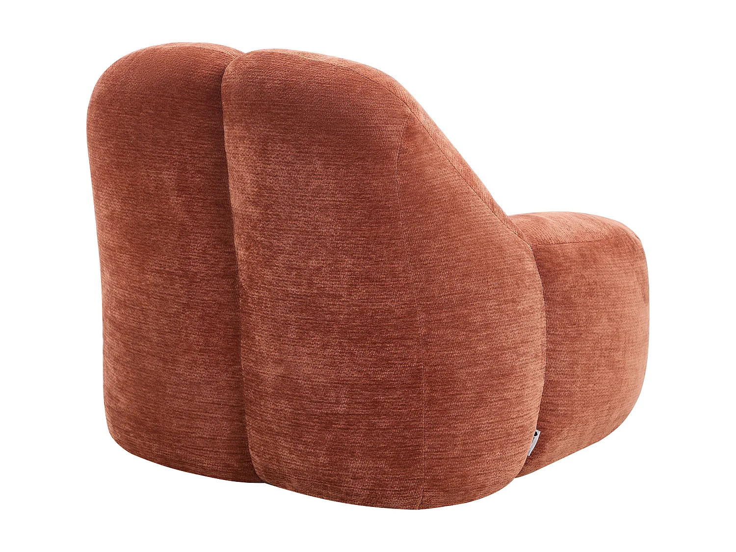 Fauteuil compressé en tissu texturé terracotta TORIAVI