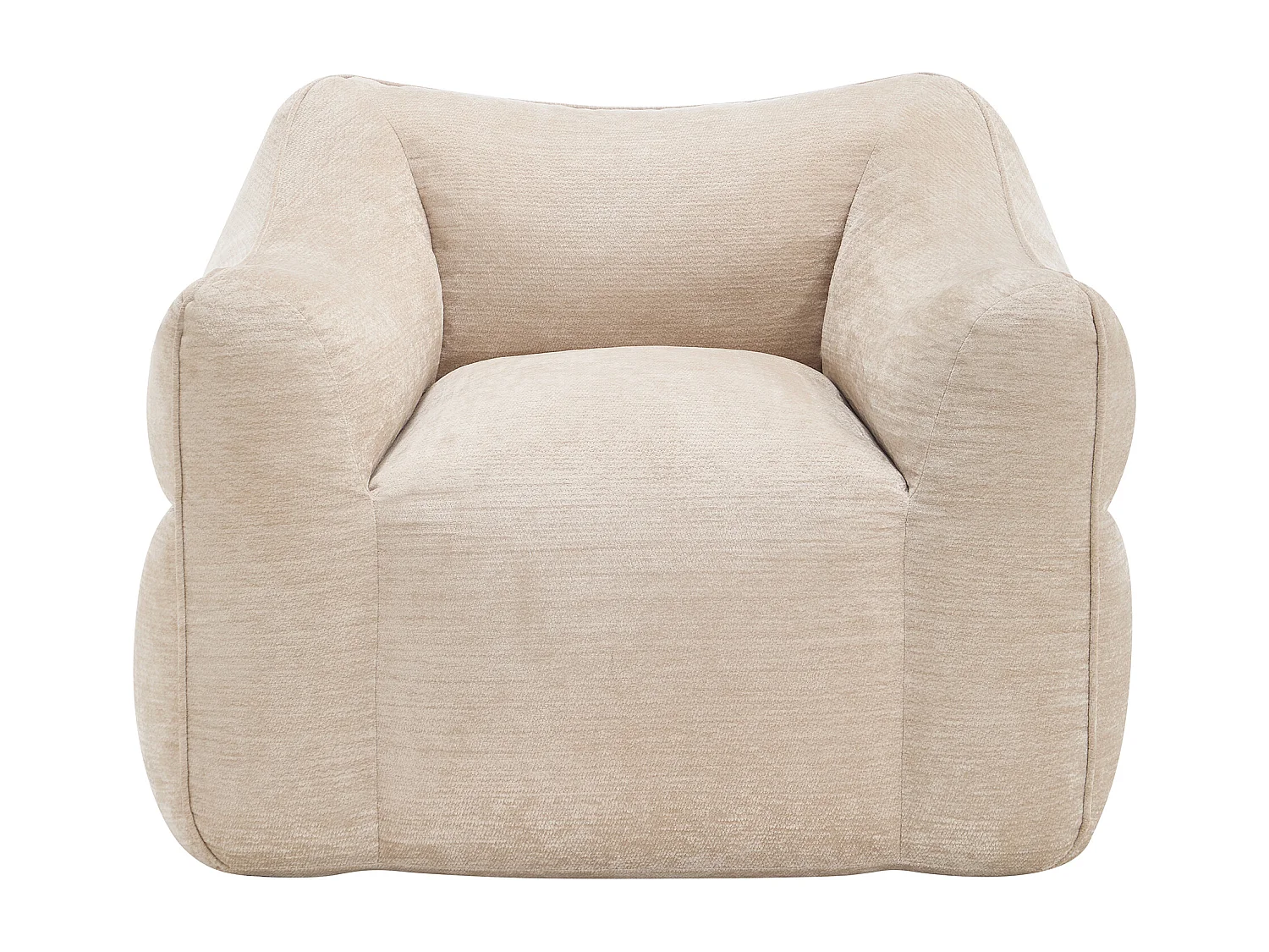 Fauteuil compressé en tissu texturé beige LENAPI