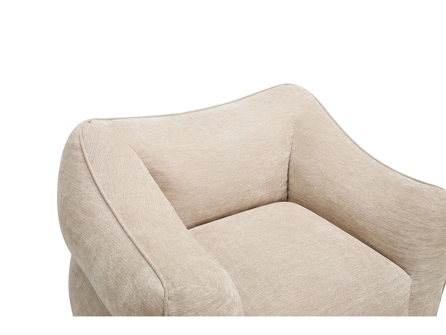 Fauteuil compressé en tissu texturé beige LENAPI