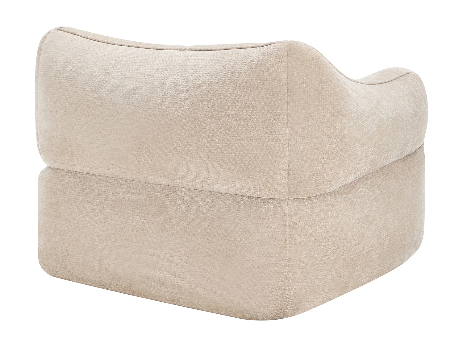 Fauteuil compressé en tissu texturé beige LENAPI