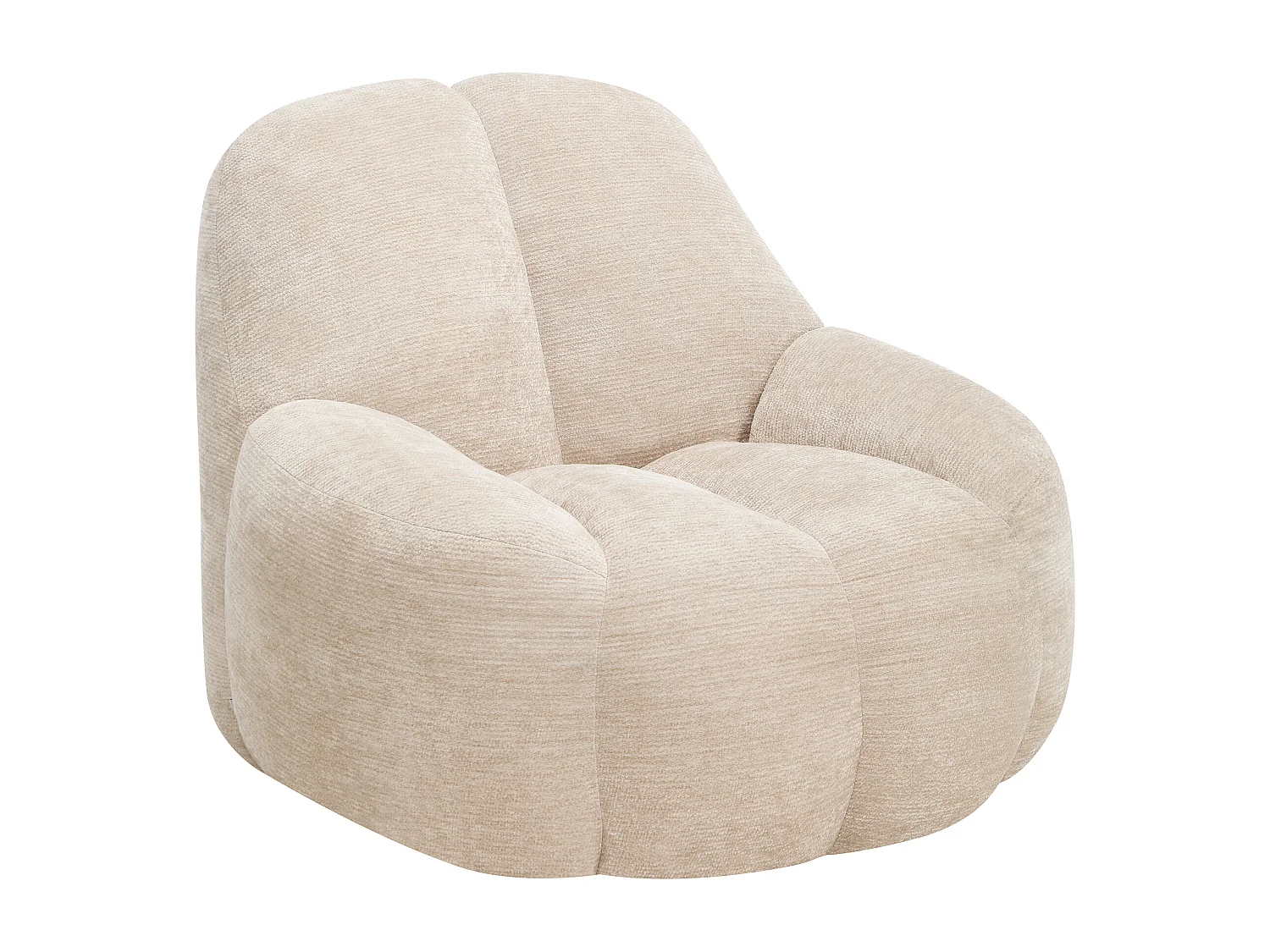 Fauteuil compressé en tissu texturé beige TORIAVI