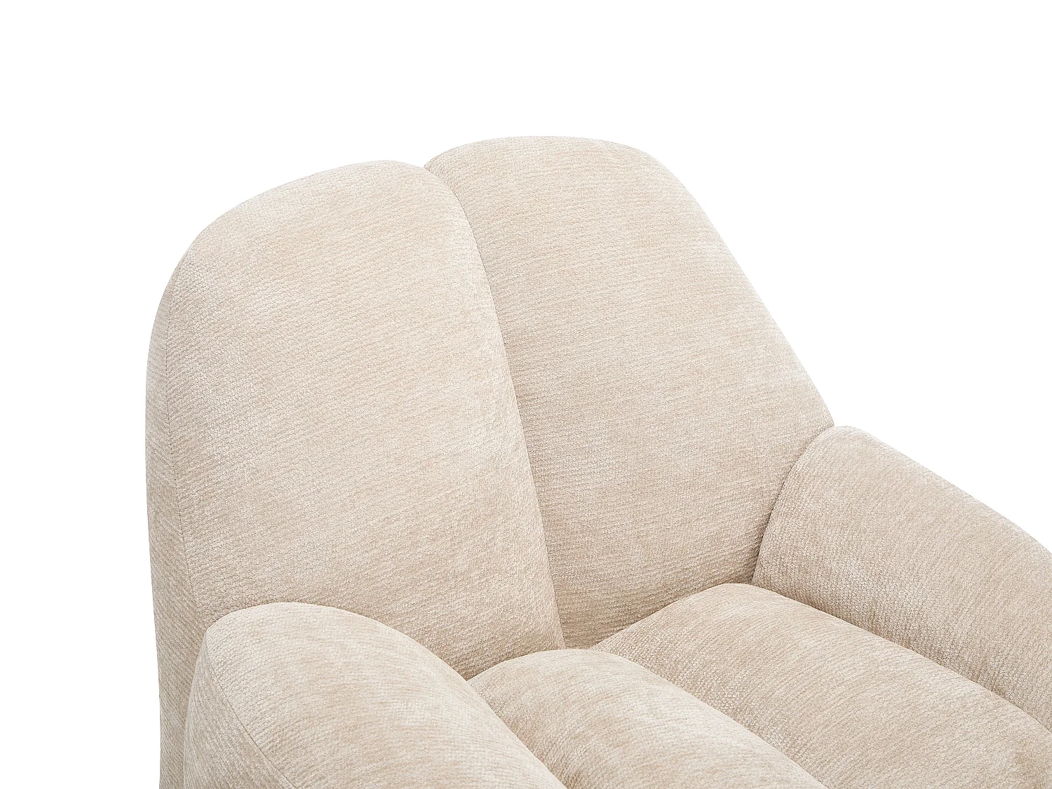 Fauteuil compressé en tissu texturé beige TORIAVI