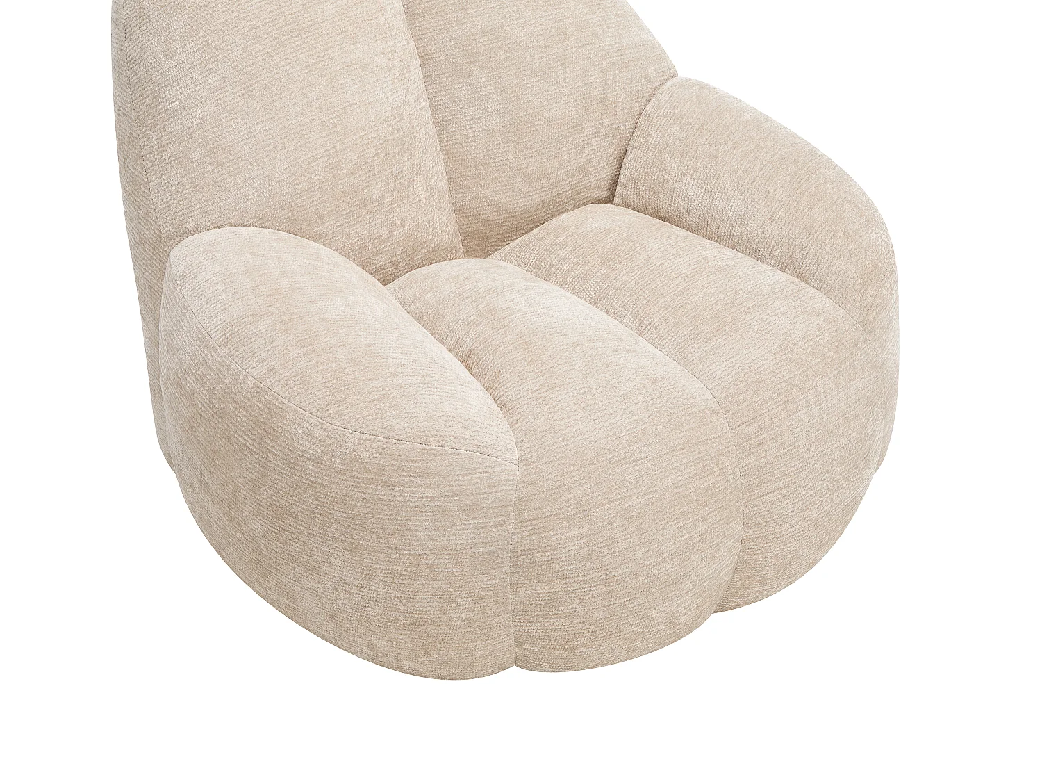 Fauteuil compressé en tissu texturé beige TORIAVI