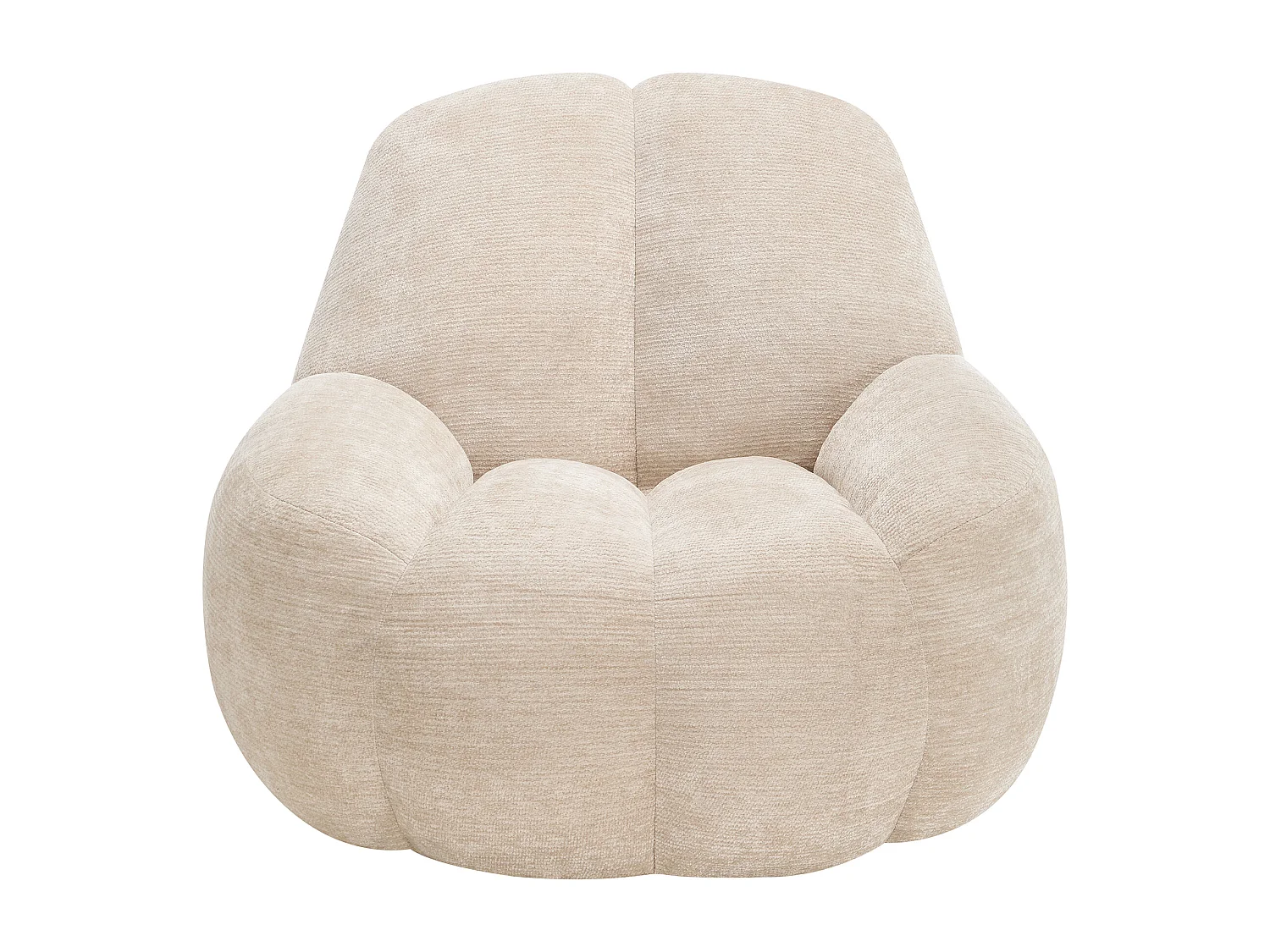Fauteuil compressé en tissu texturé beige TORIAVI