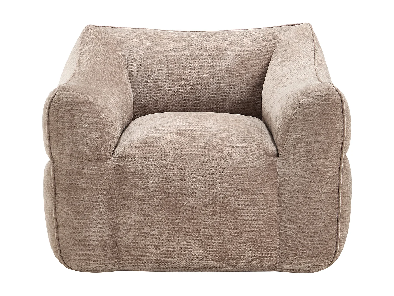 Fauteuil compressé en tissu texturé taupe LENAPI