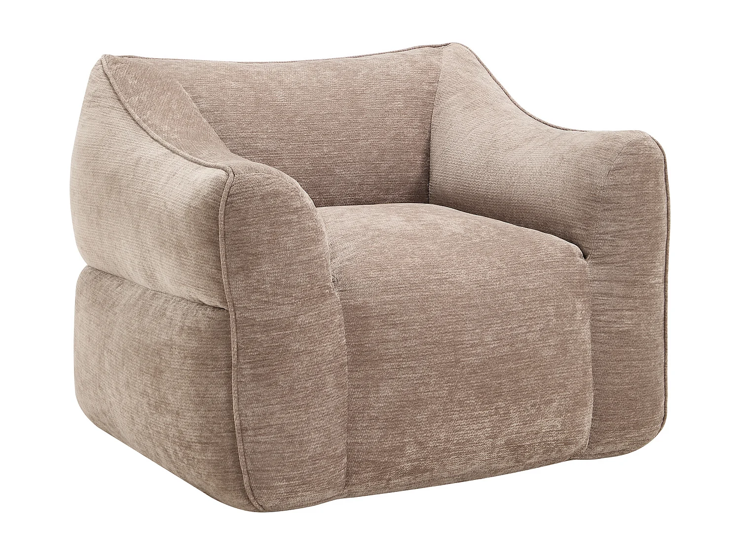 Fauteuil compressé en tissu texturé taupe LENAPI