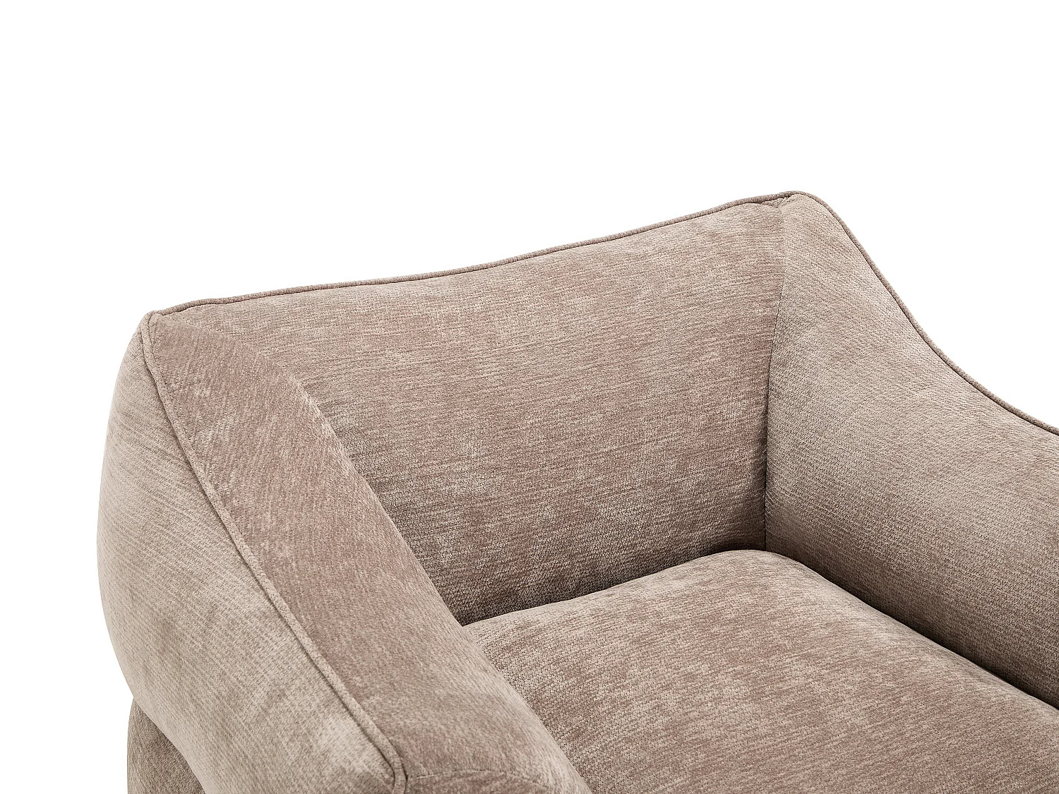 Fauteuil compressé en tissu texturé taupe LENAPI