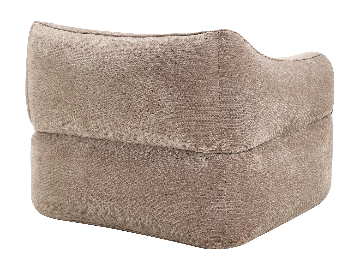 Fauteuil compressé en tissu texturé taupe LENAPI