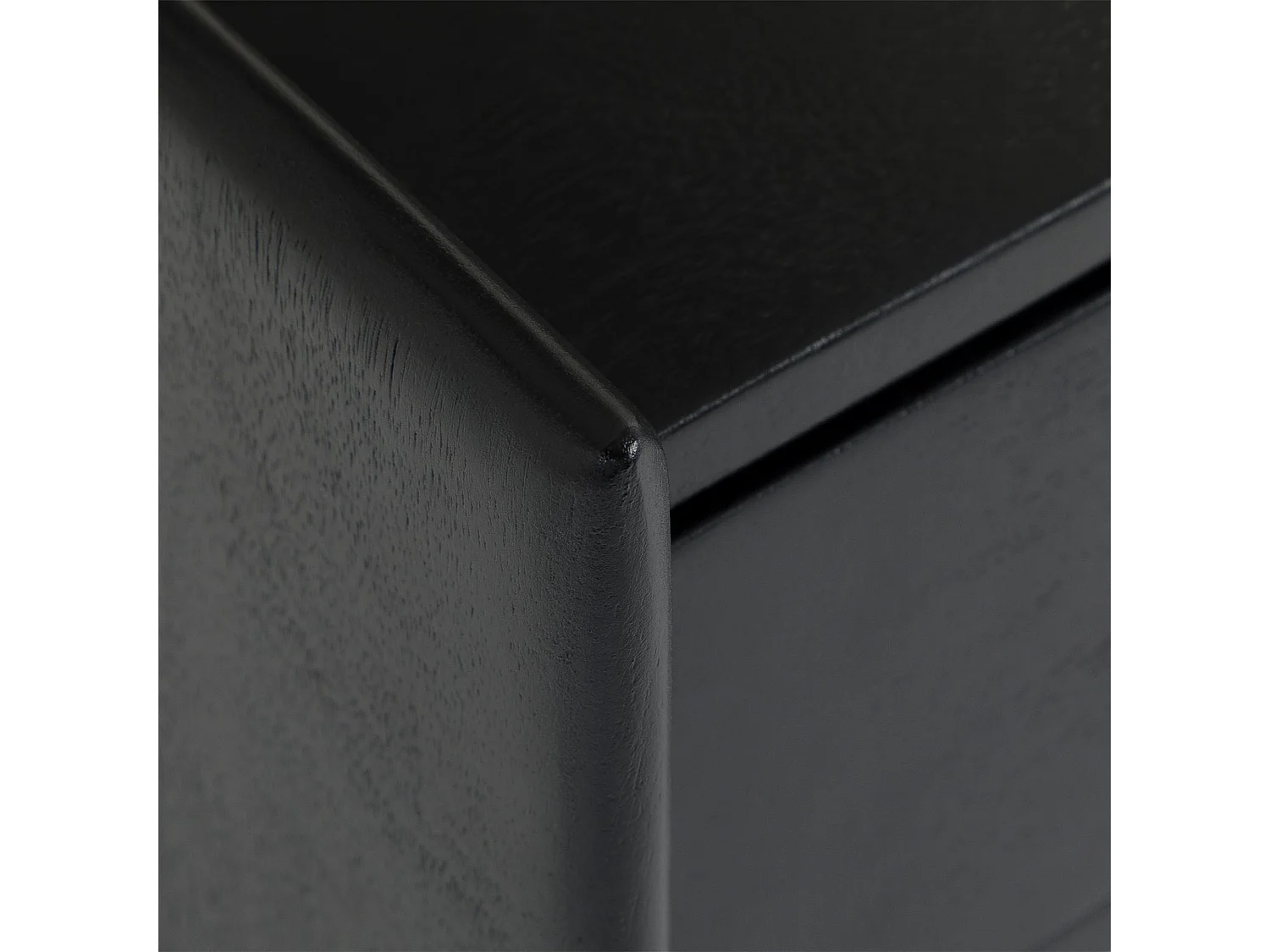 Table de Chevet TURU, 1 Tiroir en Bois Massif Noir, Design Élégant, Petite Table de Nuit en Hauteur pour Rangement Pratique