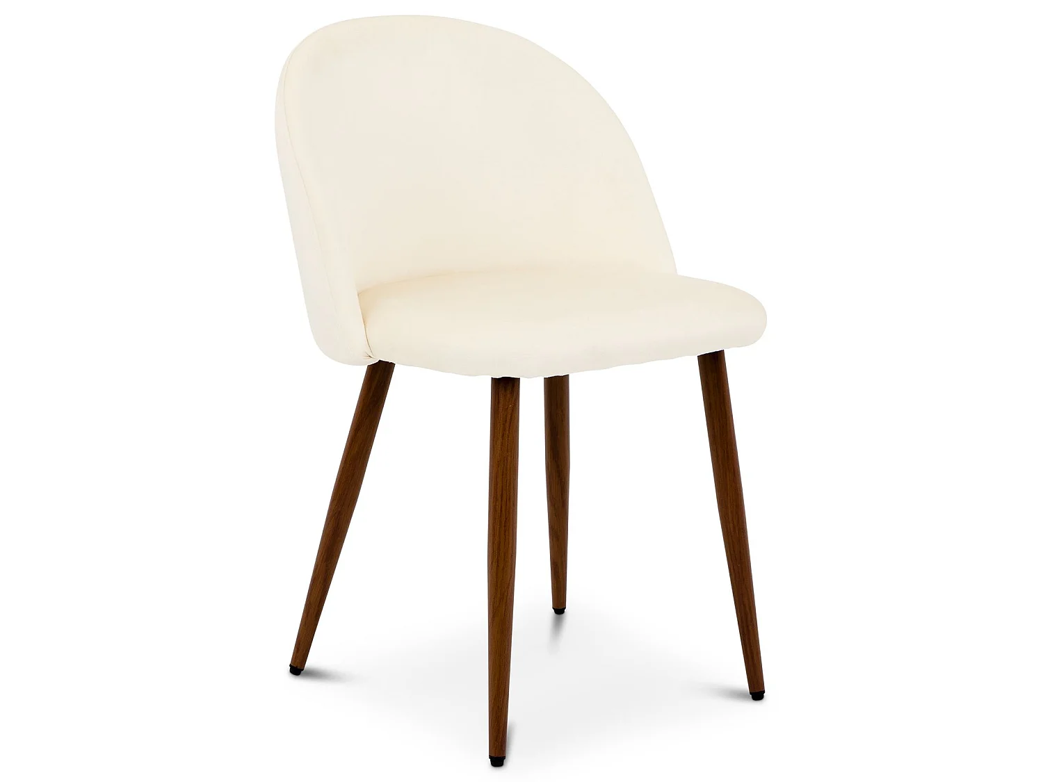 Lot de 2 Chaises de Salle à Manger NAVIA en Velours Blanc Crème au Design Rétro-Chic, Assise Rembourrée, Pieds en Métal