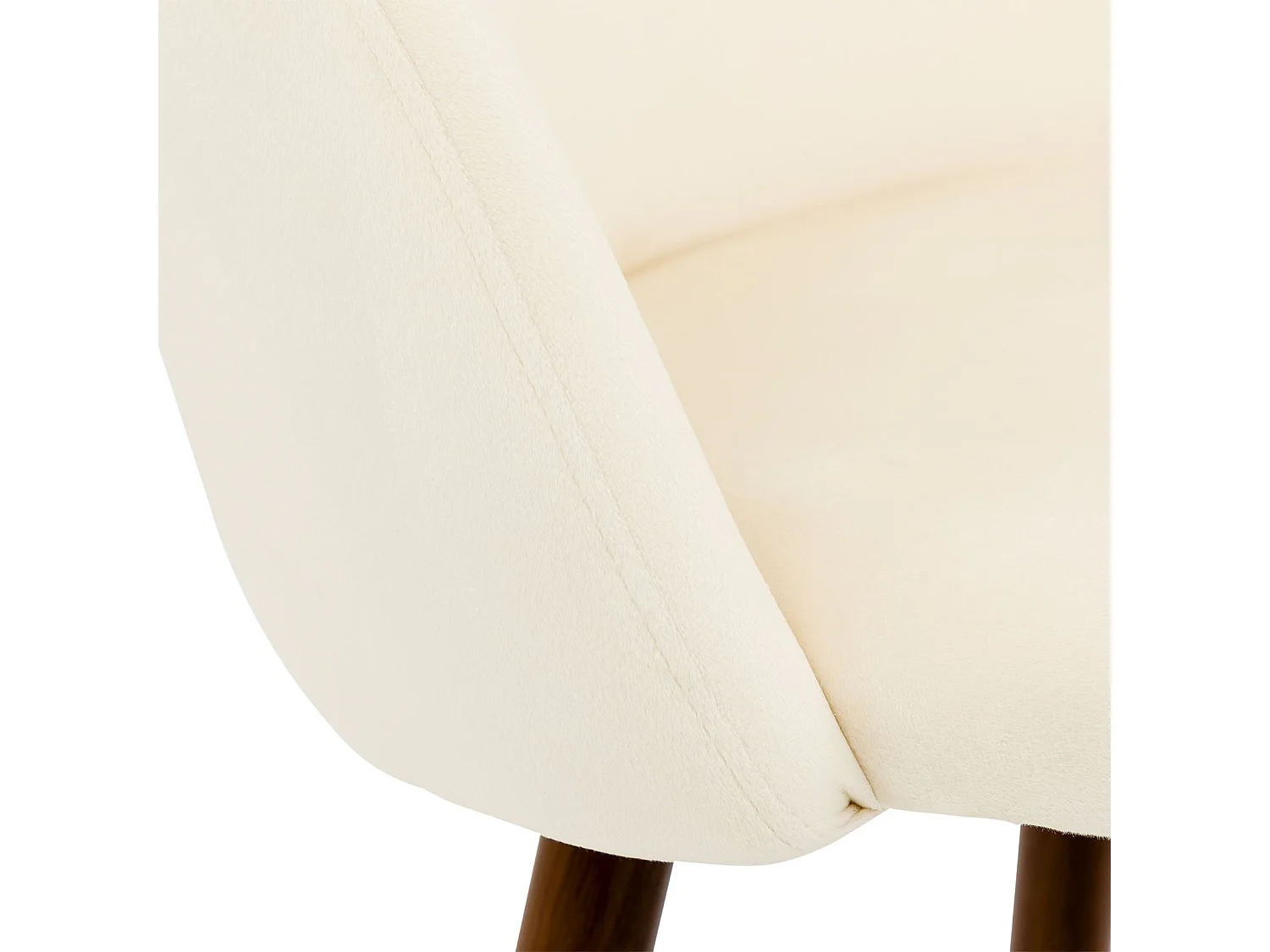 Lot de 2 Chaises de Salle à Manger NAVIA en Velours Blanc Crème au Design Rétro-Chic, Assise Rembourrée, Pieds en Métal