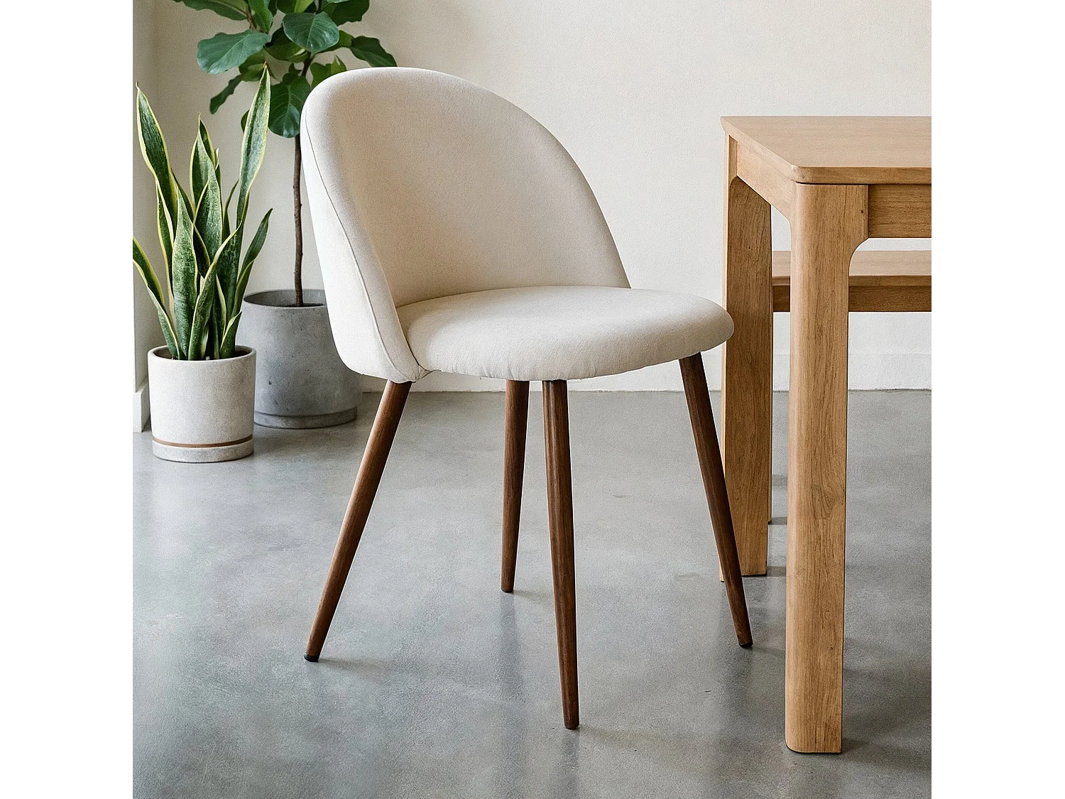 Lot de 2 Chaises de Salle à Manger NAVIA en Velours Gris Clair au Design Rétro-Chic, Assise Rembourrée, Pieds en Métal