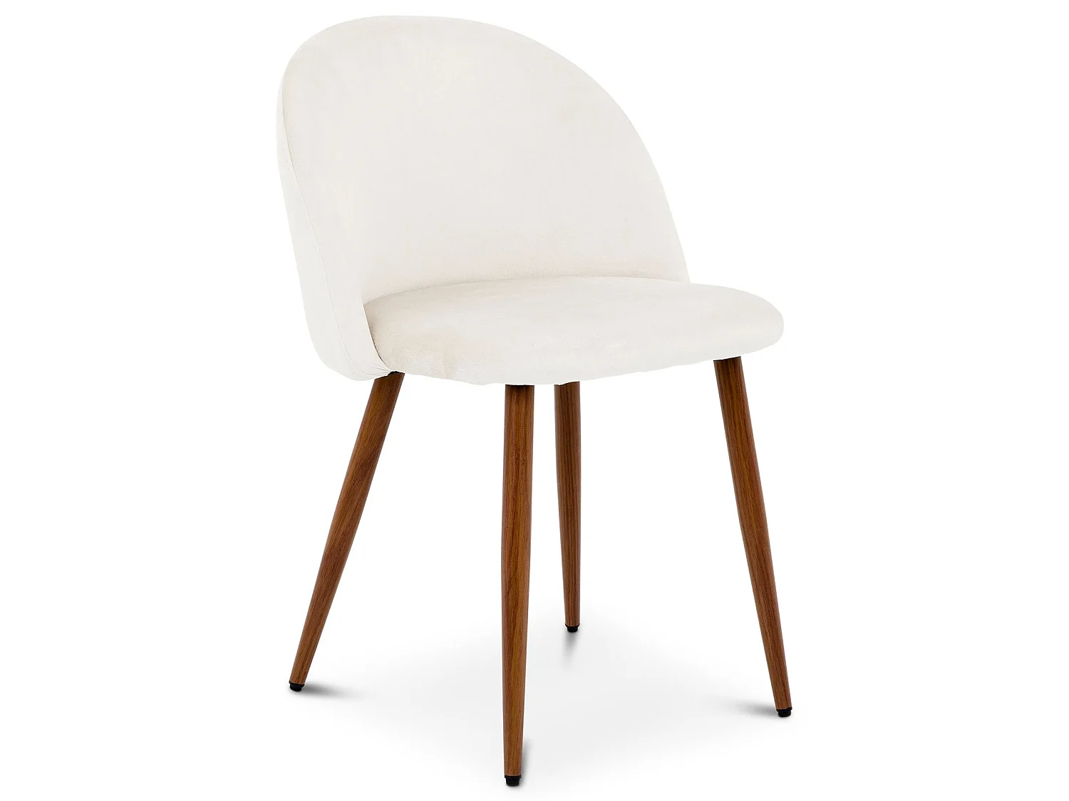 Lot de 2 Chaises de Salle à Manger NAVIA en Velours Beige au Design Rétro-Chic, Assise Rembourrée, Pieds en Métal
