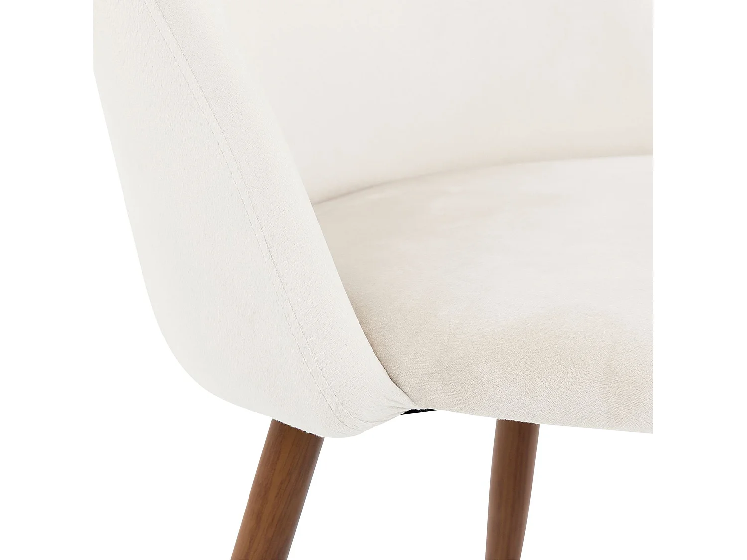 Lot de 2 Chaises de Salle à Manger NAVIA en Velours Beige au Design Rétro-Chic, Assise Rembourrée, Pieds en Métal