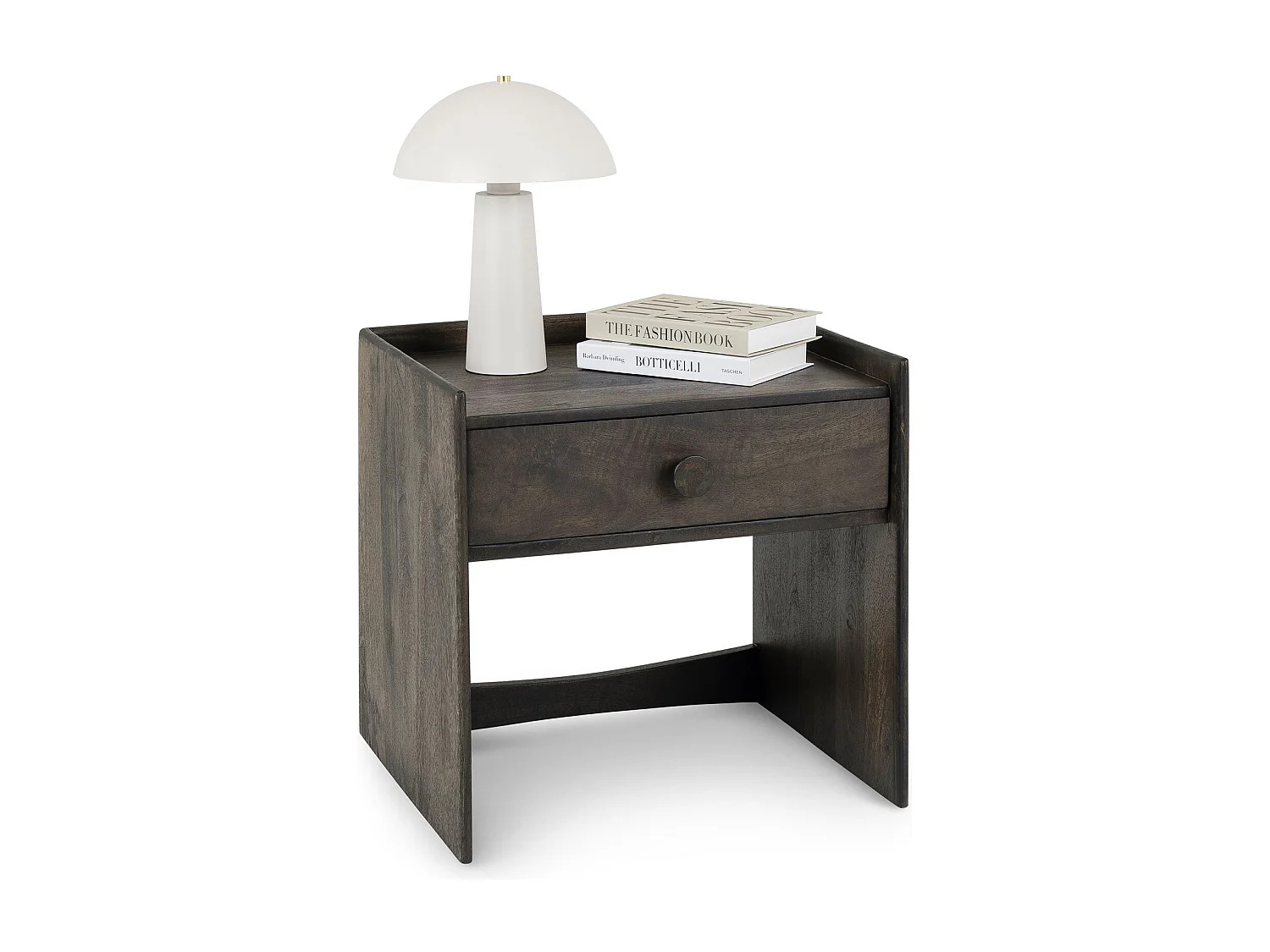 Table de Chevet TURU, 1 Tiroir en Bois Massif Brun, Design Élégant, Petite Table de Nuit en Hauteur pour Rangement Pratique