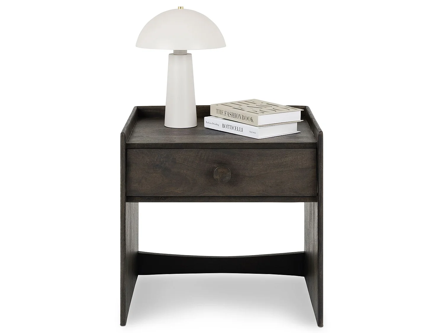 Table de Chevet TURU, 1 Tiroir en Bois Massif Brun, Design Élégant, Petite Table de Nuit en Hauteur pour Rangement Pratique