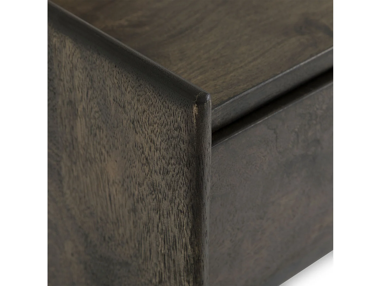 Table de Chevet TURU, 1 Tiroir en Bois Massif Brun, Design Élégant, Petite Table de Nuit en Hauteur pour Rangement Pratique