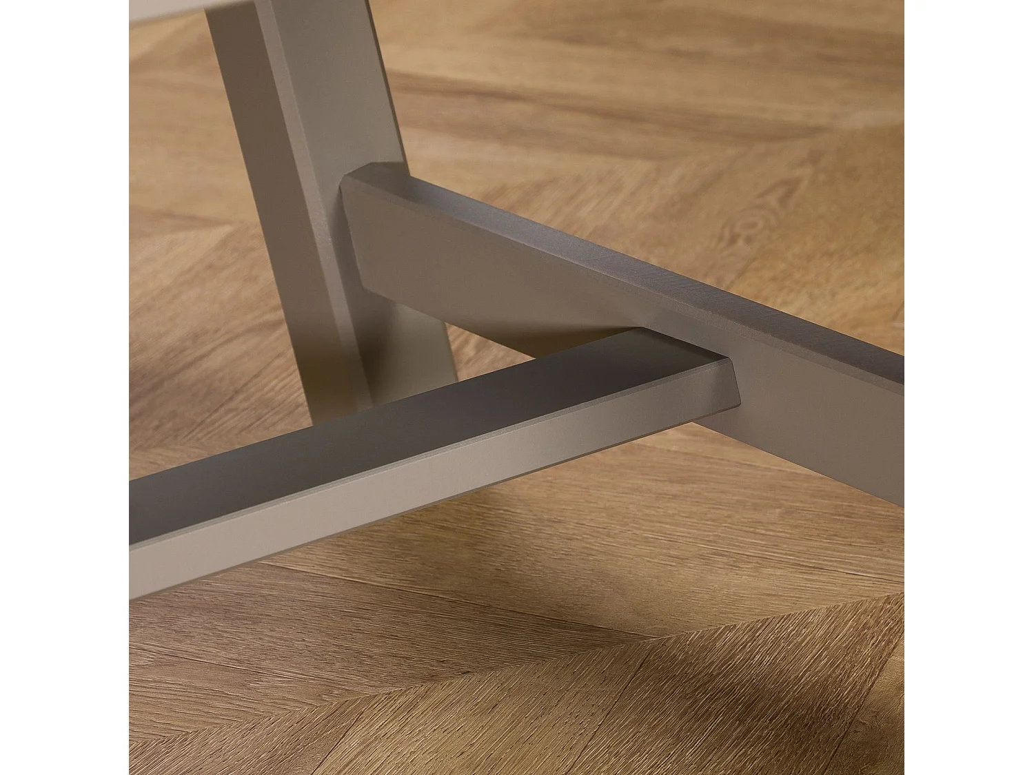 Table basse LUZERNA rectangulaire pour salon en bois massif gris, 110 x 45 cm, design moderne minimaliste, pieds en bois