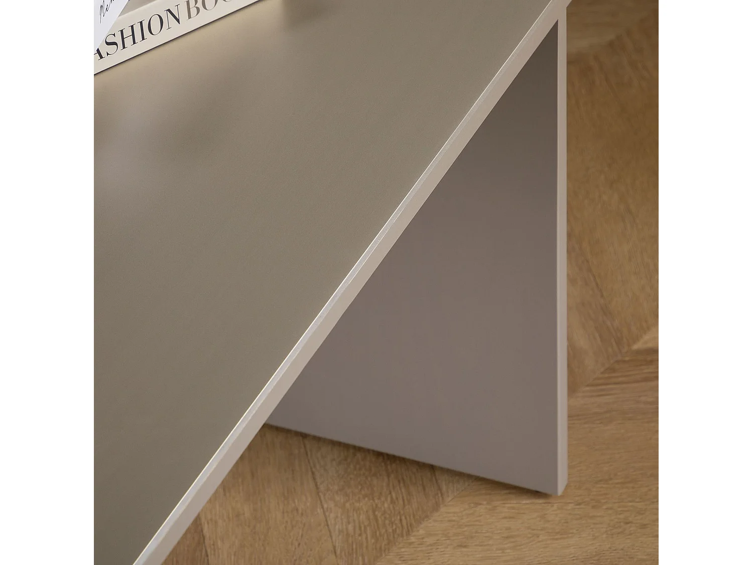 Table basse SALTO rectangulaire pour salon en bois massif gris, 110x45 cm, élégante et minimaliste, pieds en bois