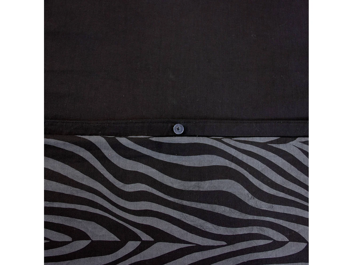 Parure de lit coton réversible imprimé zèbre 2 places noir 240x220cm - Zebra